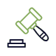 animated graphic of a judge's gavel hitting a block