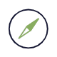 animated graphic of a compass pointing to true north